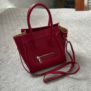 Red leather made in Florence bag.